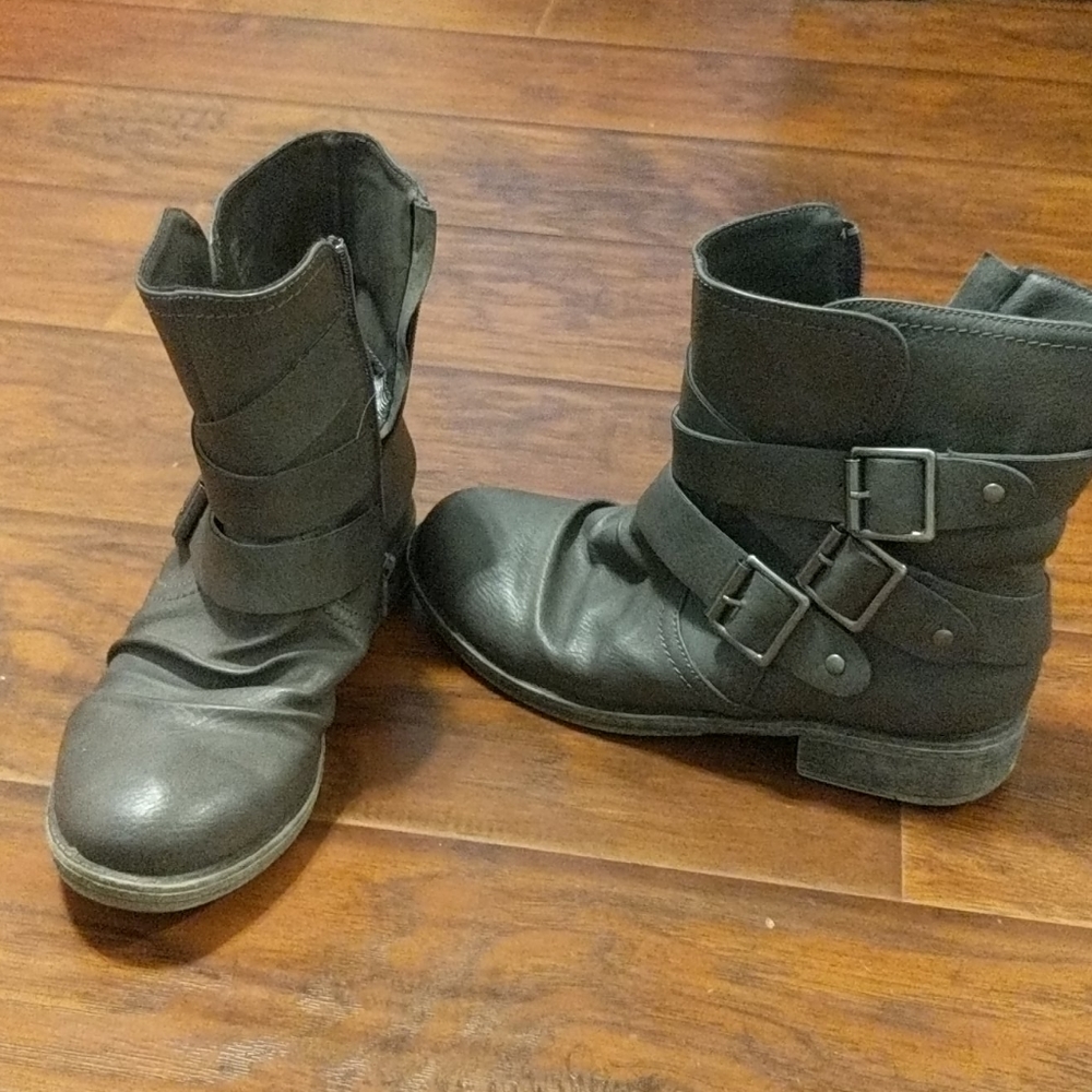 Gray ankle boots